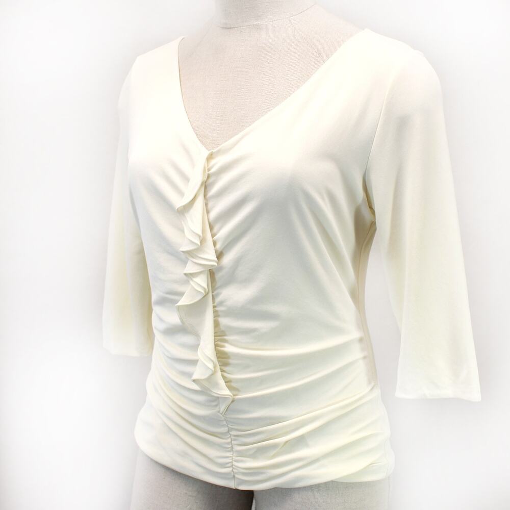 Nordstrom Classiques Entier Y2K rushed jersey silk blend lined blouse shirt XL